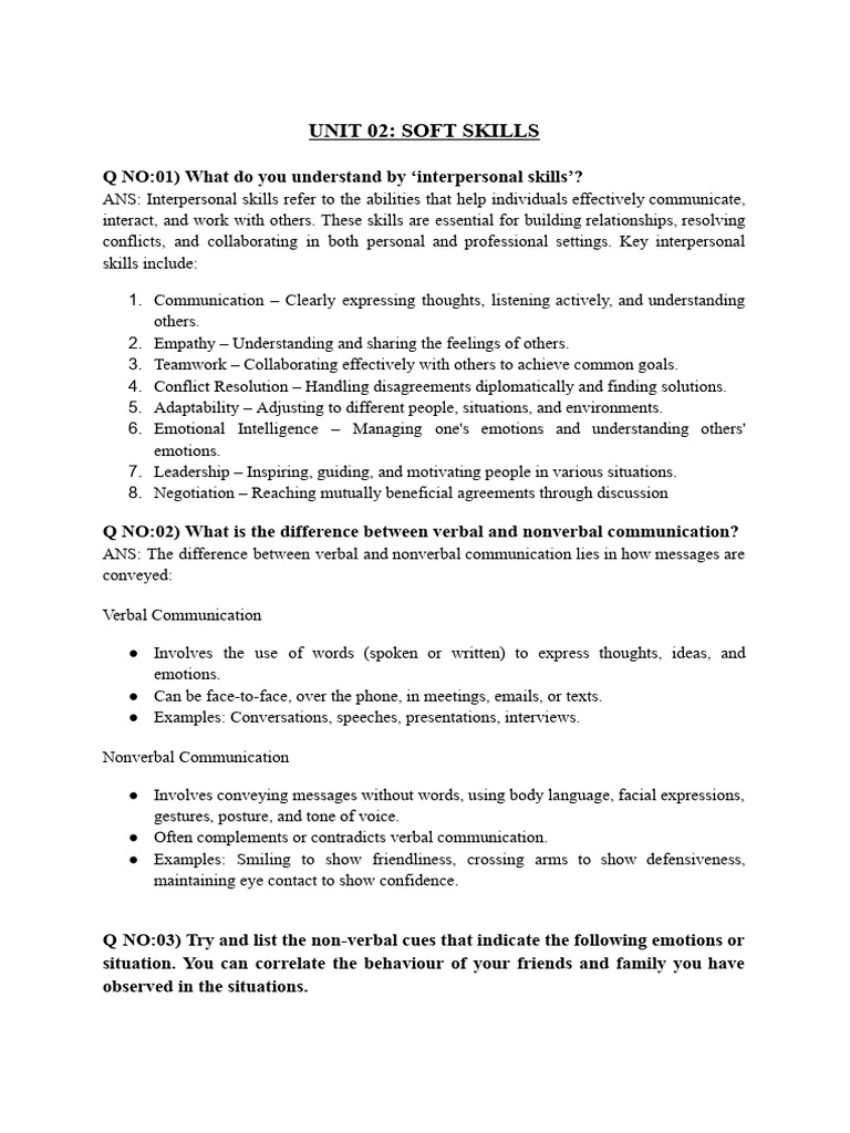 Essential Interpersonal Skills Guide | PDF | Nonverbal Communication ...