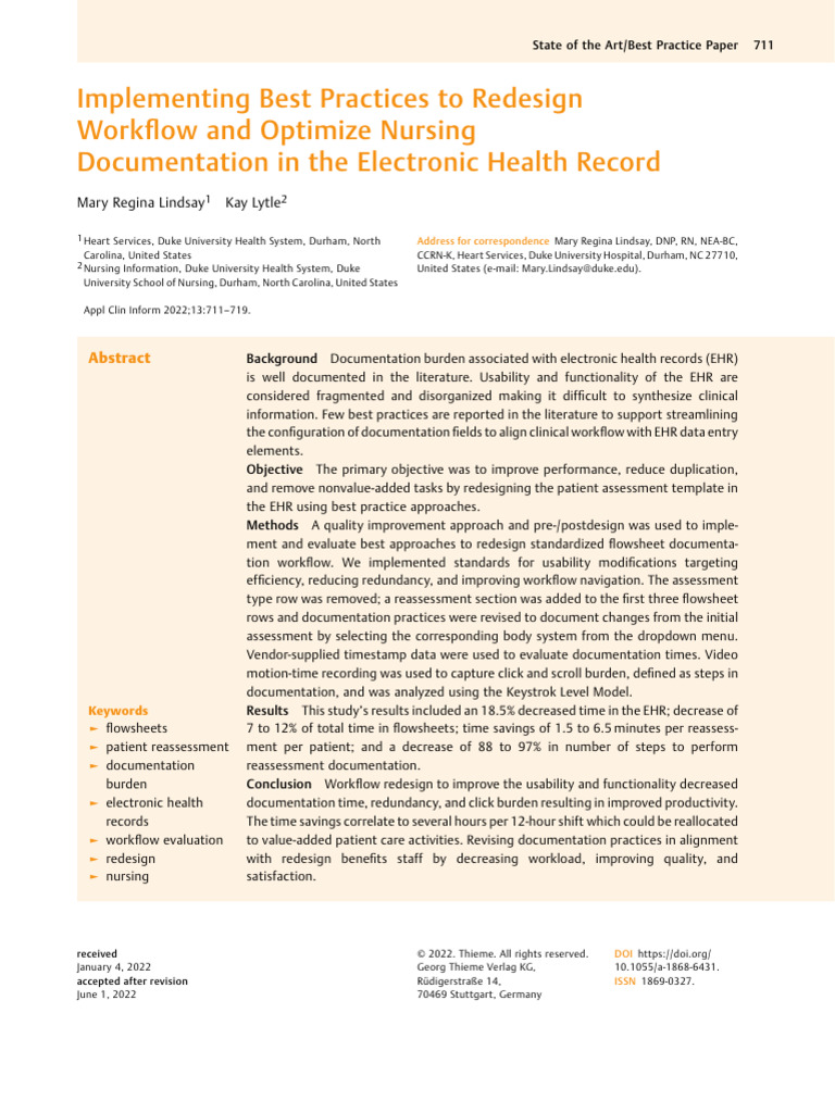 Optimizing Nursing EHR Documentation | PDF | Electronic Health Record ...