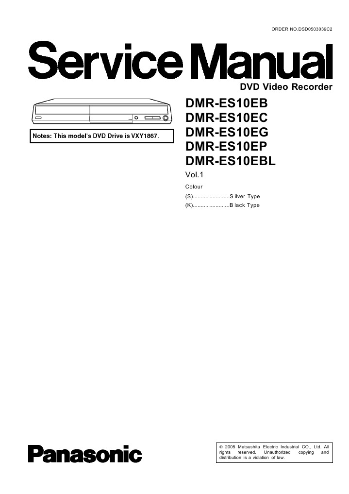 Panasonic DMR-ES10 Service Manual | Electrostatic Discharge | Electronics