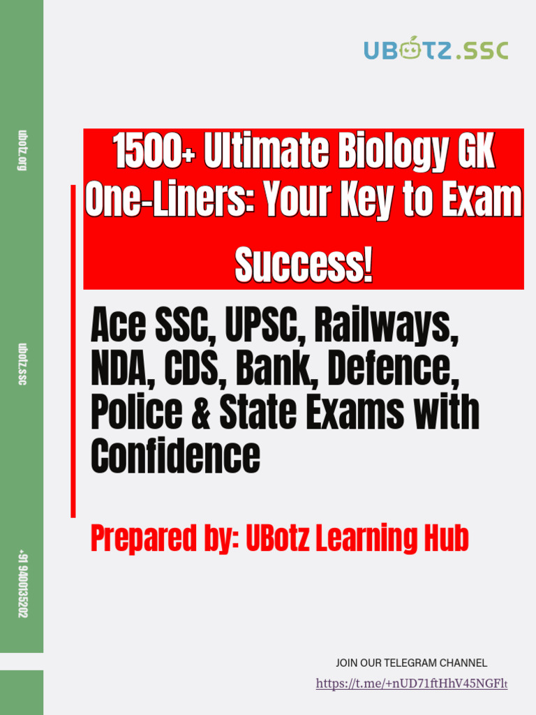 UBotz Biology Exam Prep Guide | PDF | Human Body | Brain