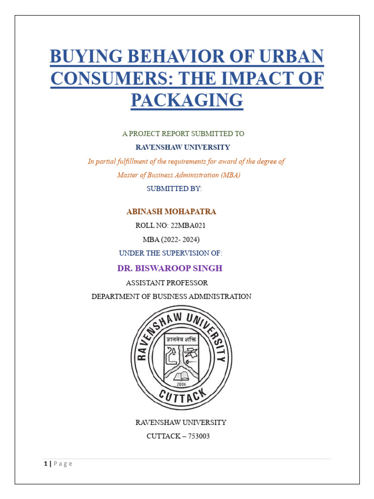 BUYING BEHAVIOR OF URBAN CONSUMERS | PDF | Brand | Consumer Behaviour
