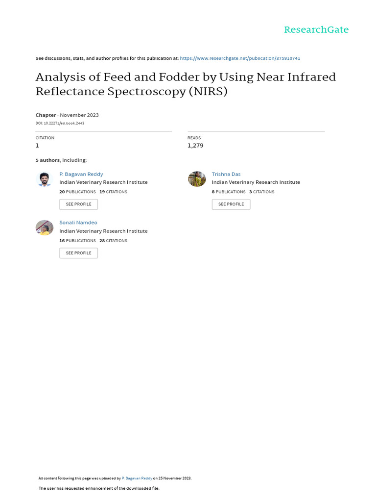 NIRS Analysis of Feed and Fodder | PDF | Absorption Spectroscopy ...