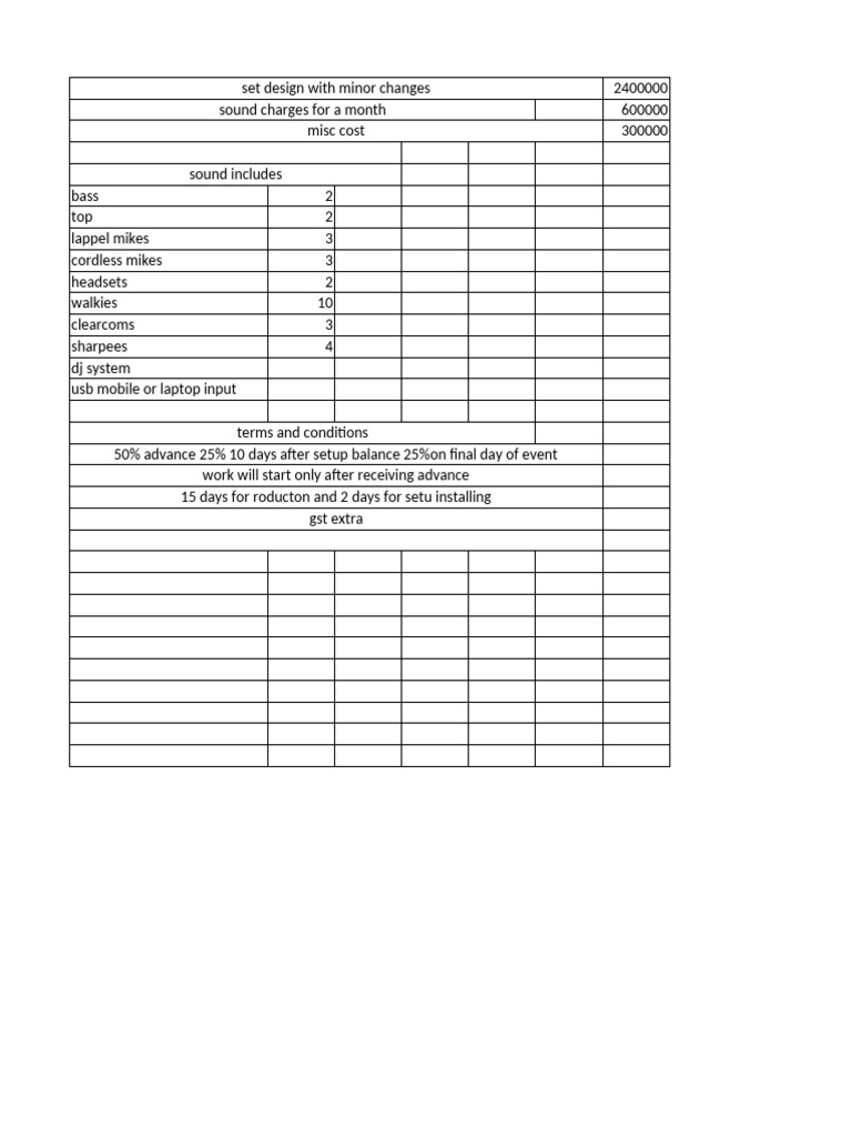 Setup Costng | PDF