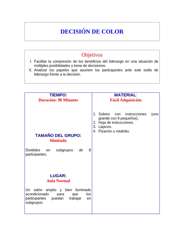 Ejercicio de Toma de Decisiones en Grupo | PDF | Toma de decisiones