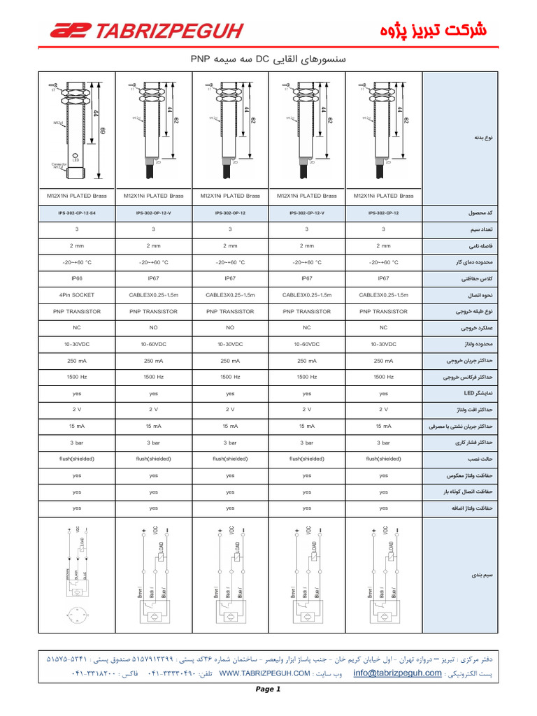 Inductive DC Three-Wire PNP Sensors-Tabrizpeguh | PDF | Bipolar ...