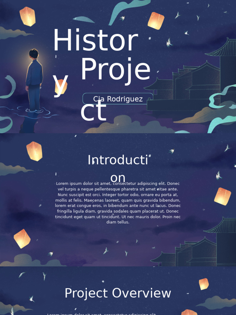 Blue Vintage Night Sky Illustration History Project Presentation | PDF