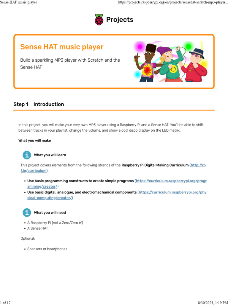 Sense HAT MP3 Player with Scratch | PDF | Scratch (Programming Language ...