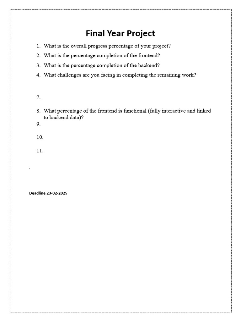 Final Year Project Progress Report | PDF