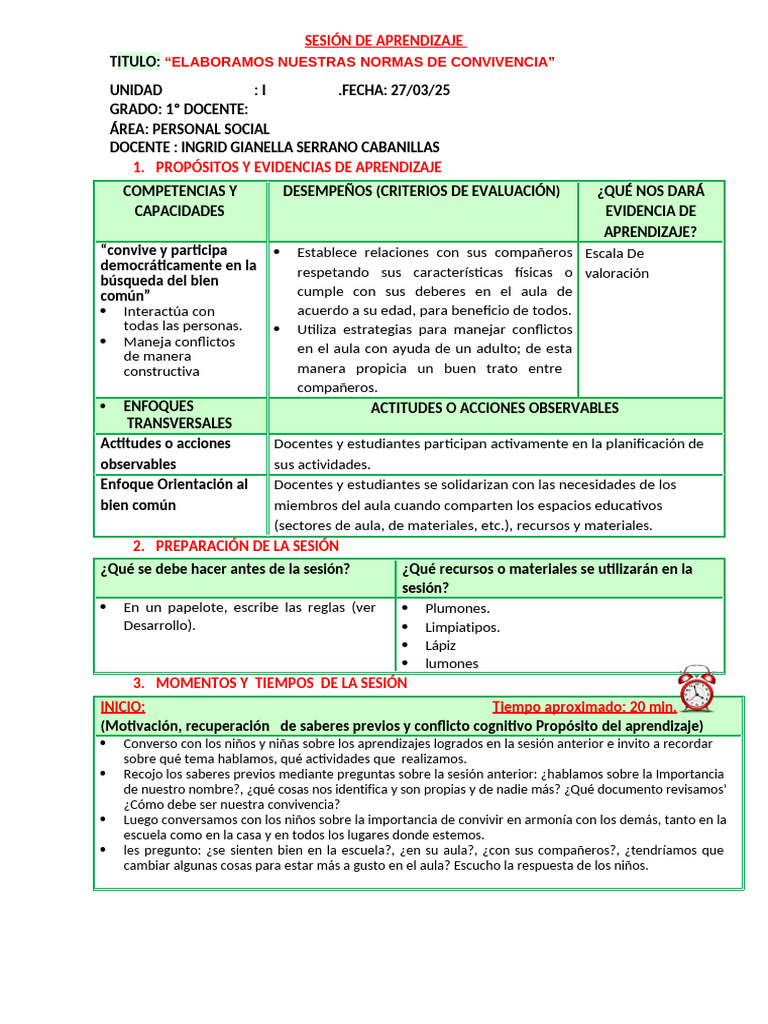 Normas de Convivencia en el Aula | PDF | Enseñando | Aprendizaje