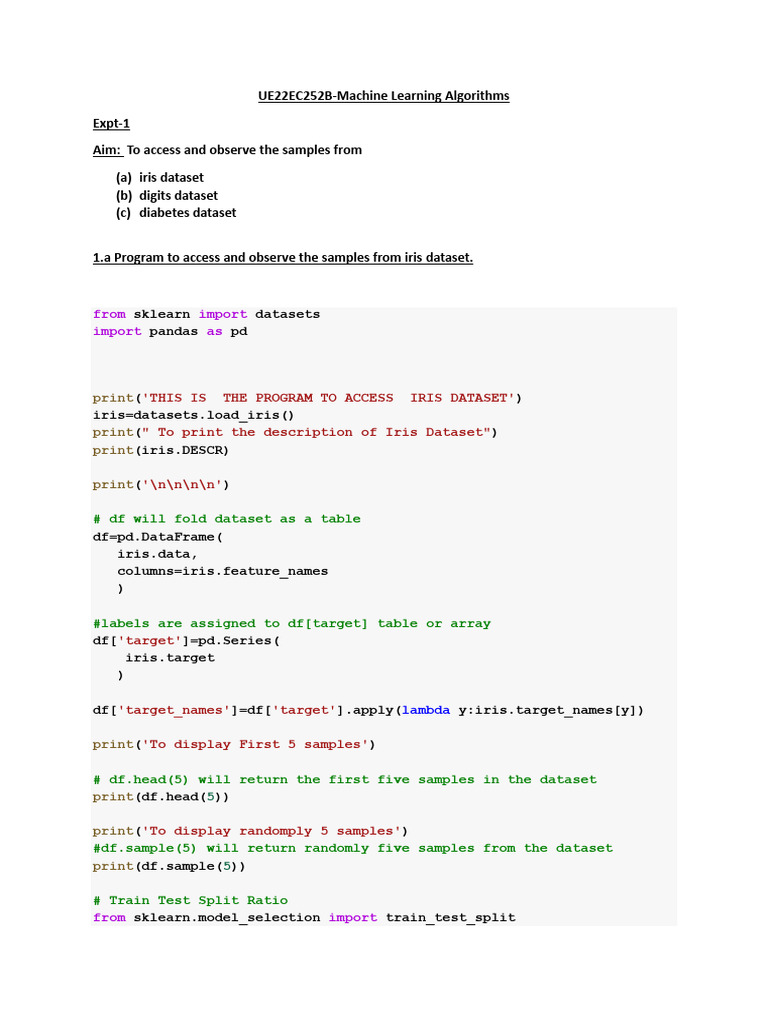 Program1 MLA Lab 2025 250109 144615 | PDF | Sampling (Statistics ...