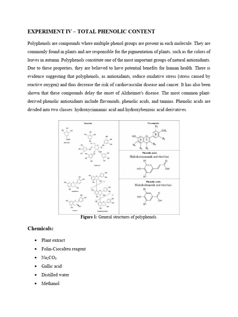 Total Phenolic Content Procedure | PDF | Polyphenol | Chemistry
