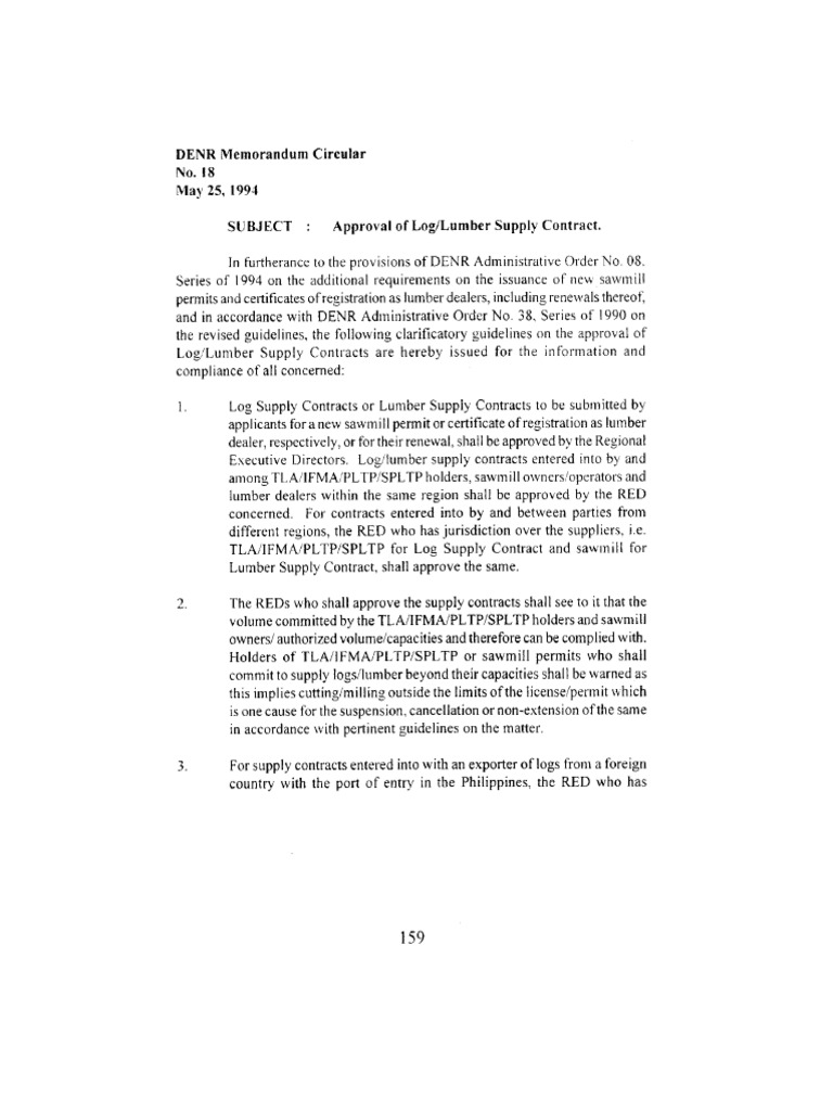 DMC 1994-18 (Log & Lumber Supply Contract) | PDF