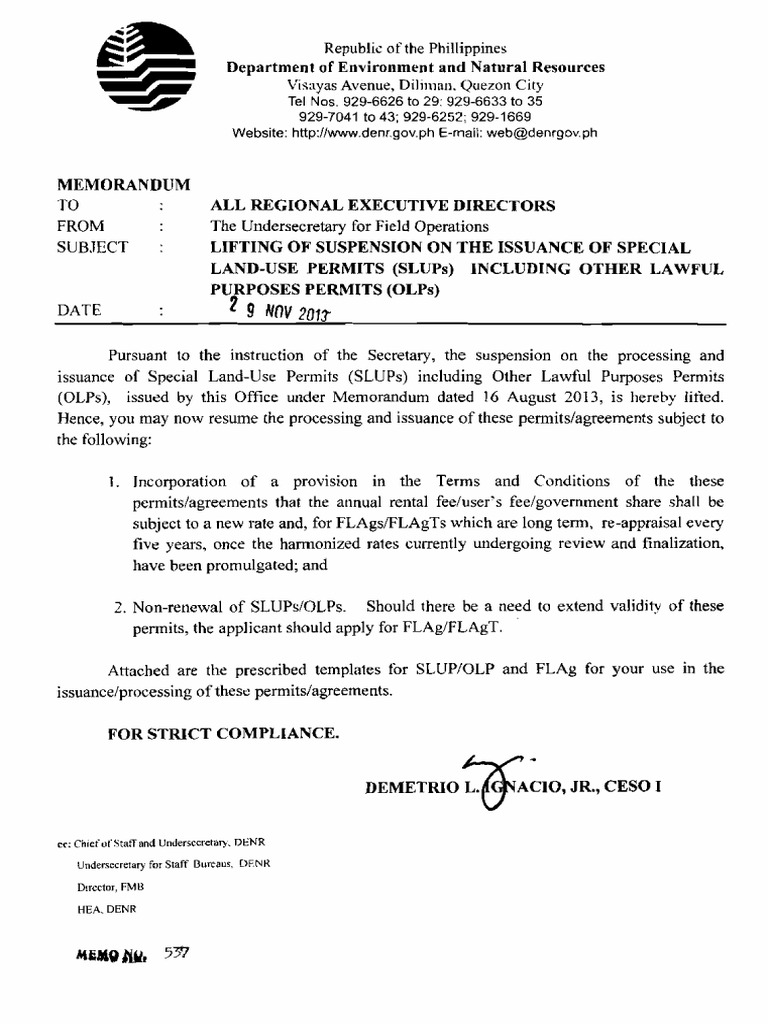 Lifting Suspension on Special Land-Use Permits | PDF | Forests