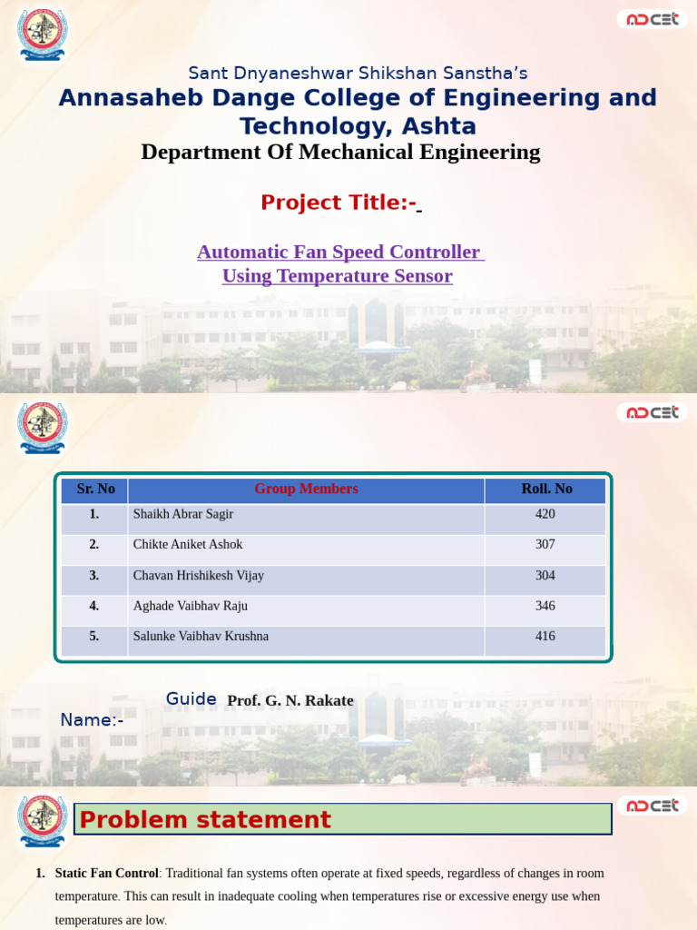 Automatic Fan Speed Control System | PDF | Relay | Resistor