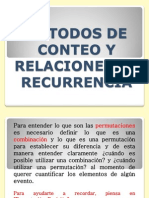 MÉTODOS DE CONTEO Y RELACIONES DE RECURRENCIA