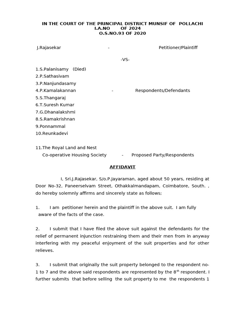Amendment Petition (O.S.No-93-2020 | PDF | Lawsuit | Power Of Attorney