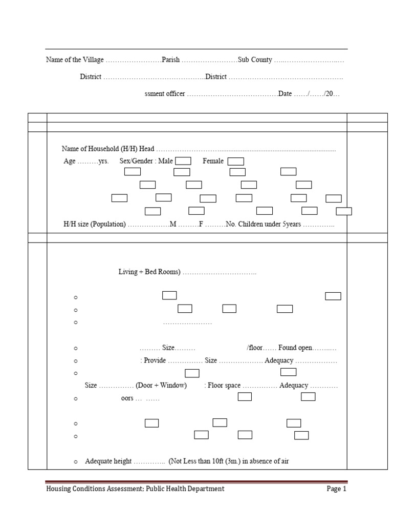 Housing Conditions Assessment Report | PDF | Roof | Wall