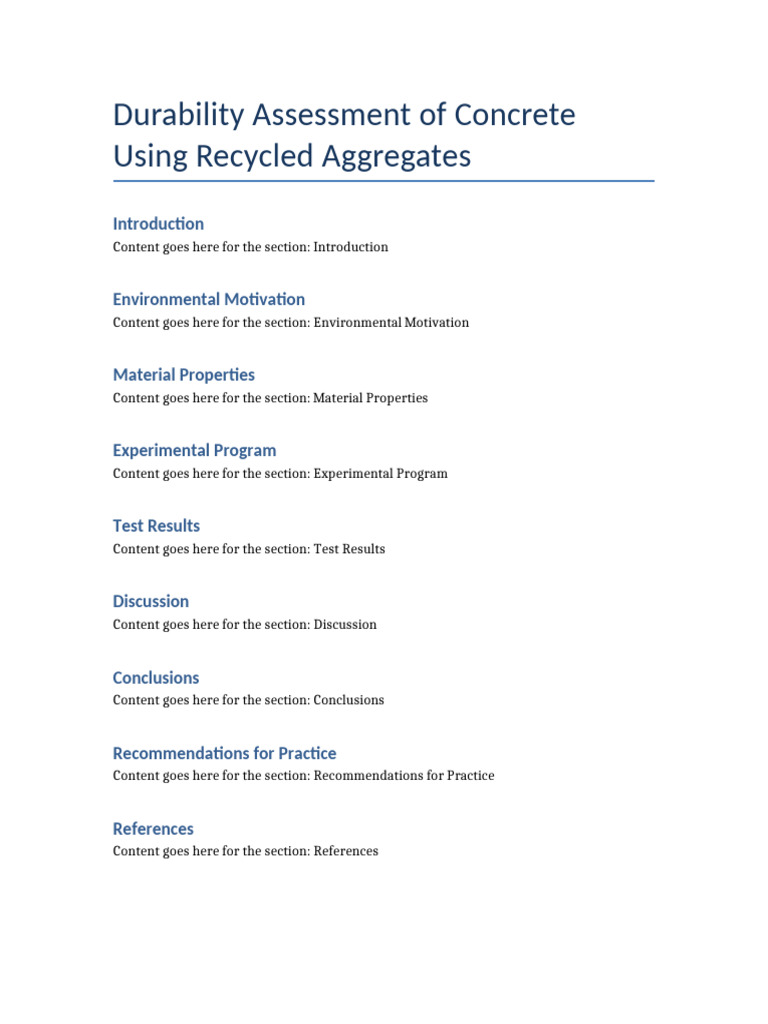 Durability Assessment of Concrete Using Recycled Aggregates | PDF