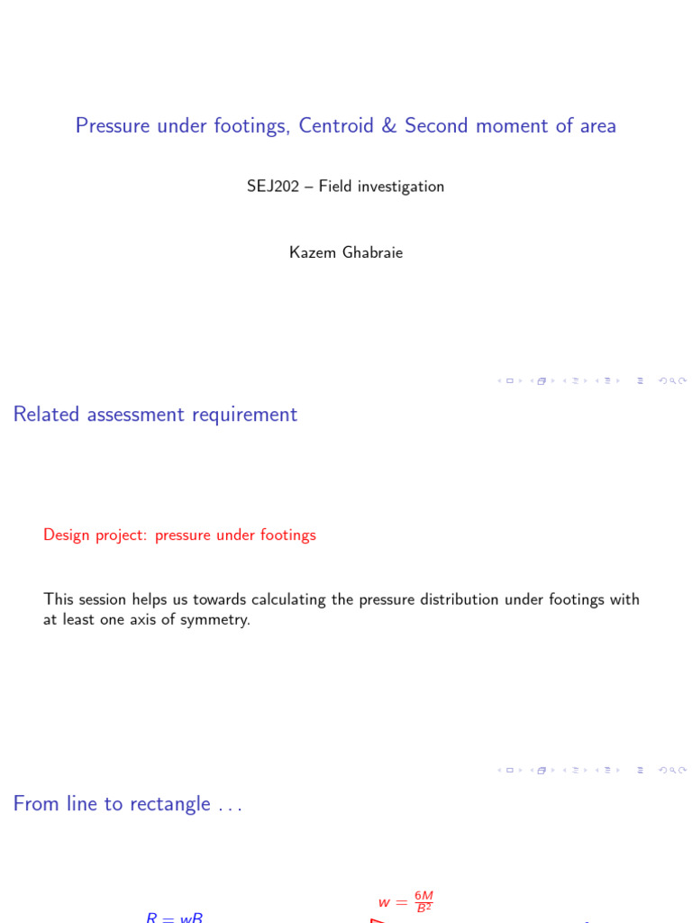 Pressure Analysis for Footings | PDF | Rectangle | Geometric Shapes