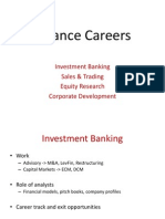 Finance Careers: Investment Banking Sales & Trading Equity Research Corporate Development