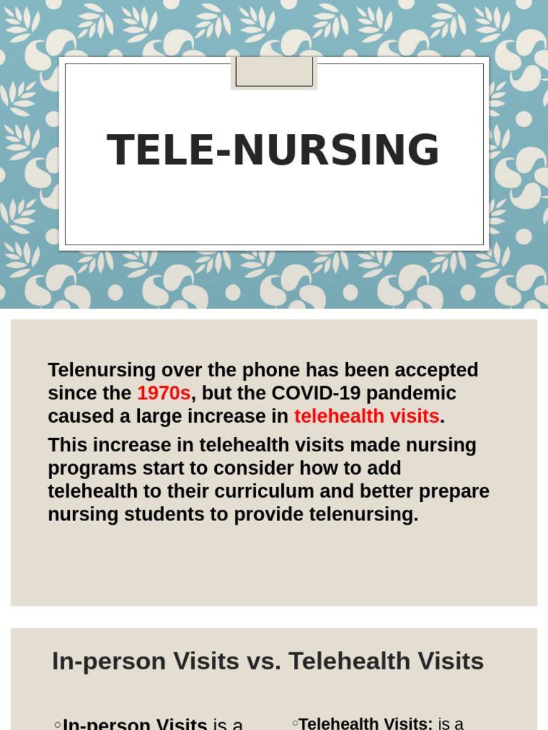 Understanding Telenursing and Telehealth | PDF | Electronic Health ...
