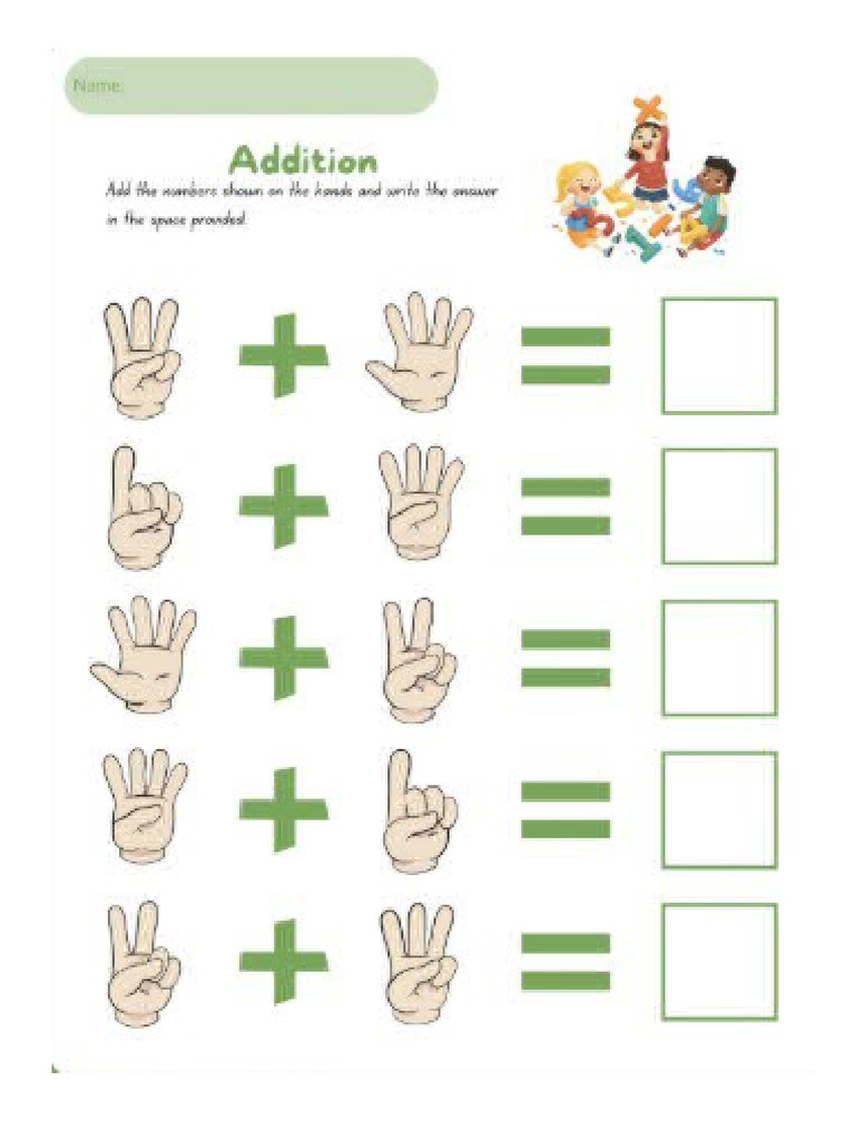 Kinder Addition 1-10 | PDF