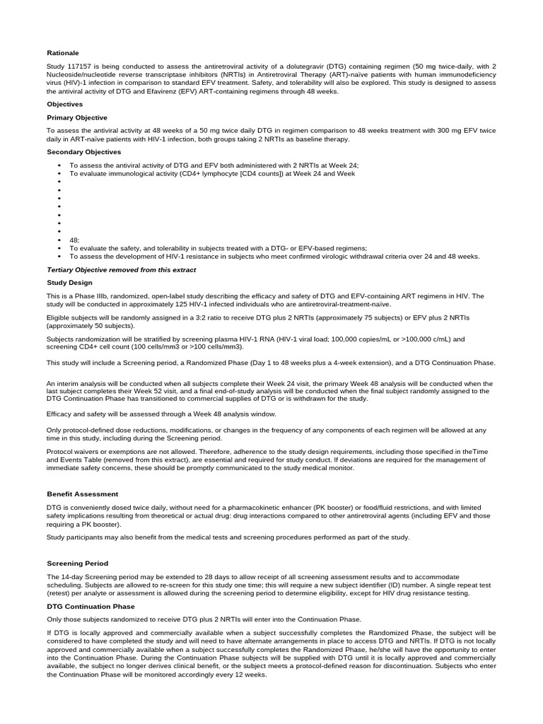 CT Protocol Review Extract | PDF | Management Of Hiv/Aids | Hiv