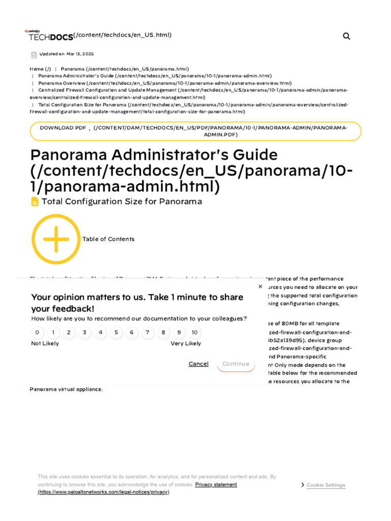 Total Configuration Size For Panorama | PDF | System Software ...