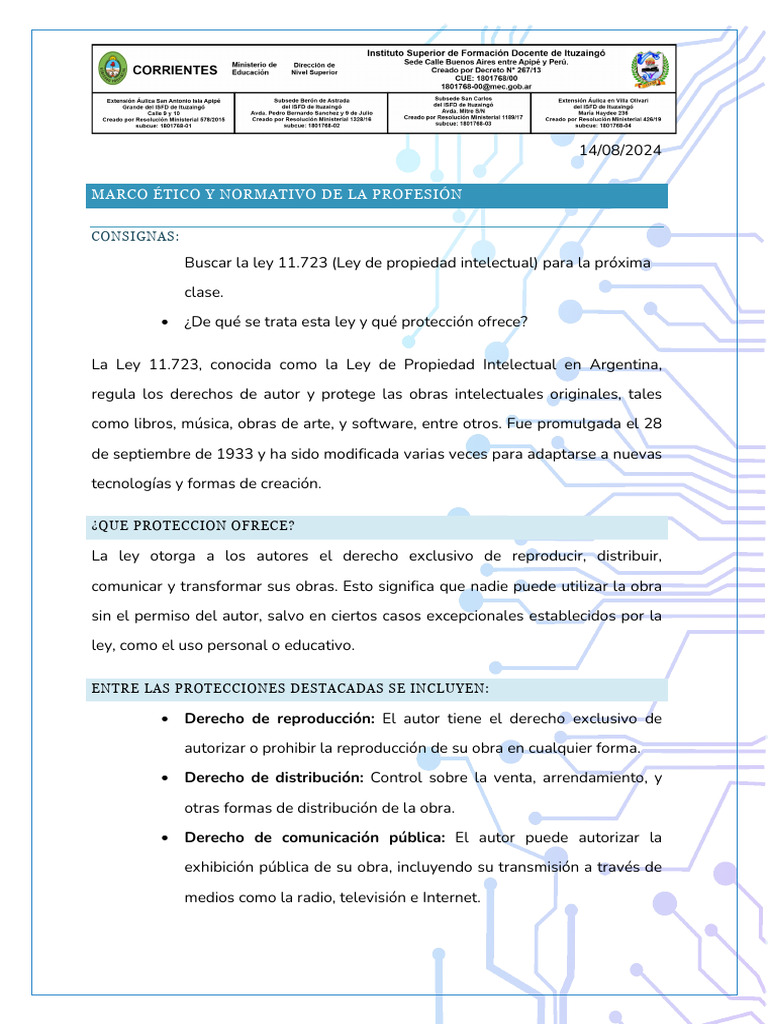 Ley de Propiedad Intelectual en Argentina | PDF | Software libre ...
