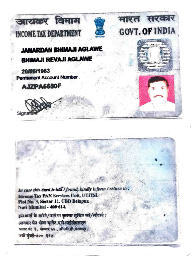 Income Tax PAN Card Details | PDF