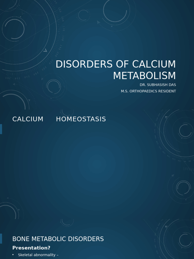 Calcium Metabolism Disorders Overview | PDF | Vitamin D | Medical ...