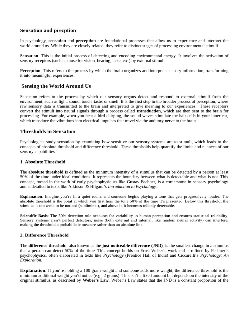 Understanding Sensation and Perception | PDF | Senses | Perception