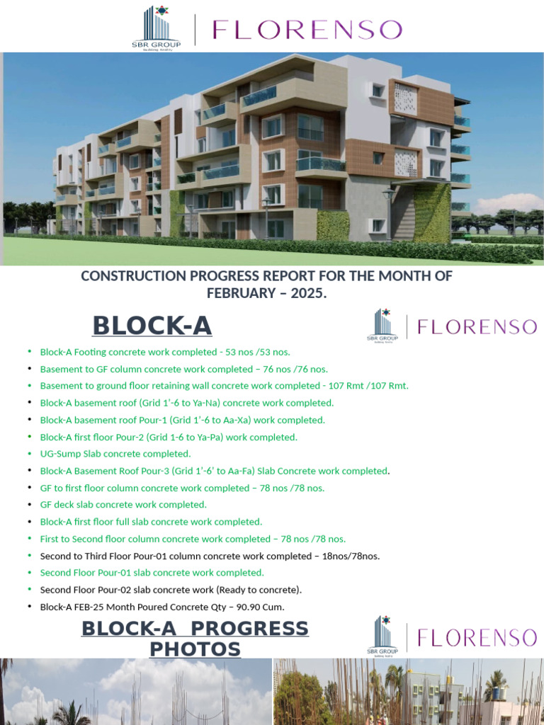 February 2025 Construction Progress Report | PDF | Basement | Building ...