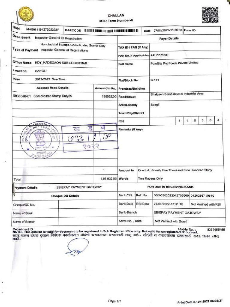 6.6 Sangli Index2 and Agreement | PDF