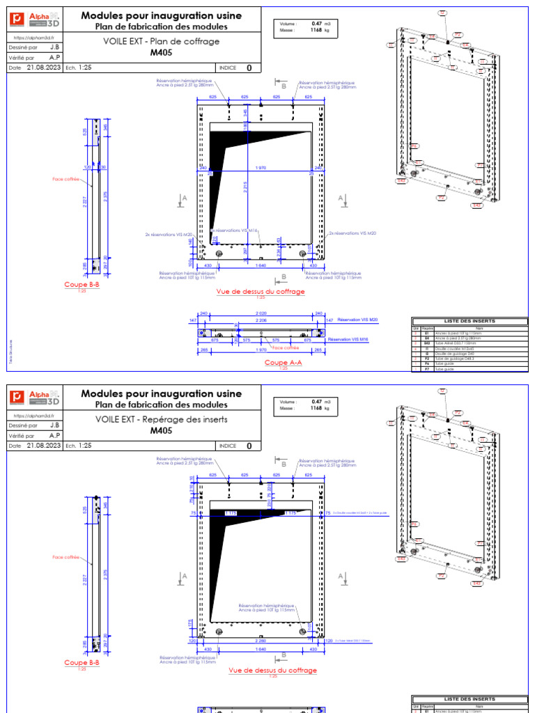 Plans de coffrage Tekla Structures | PDF