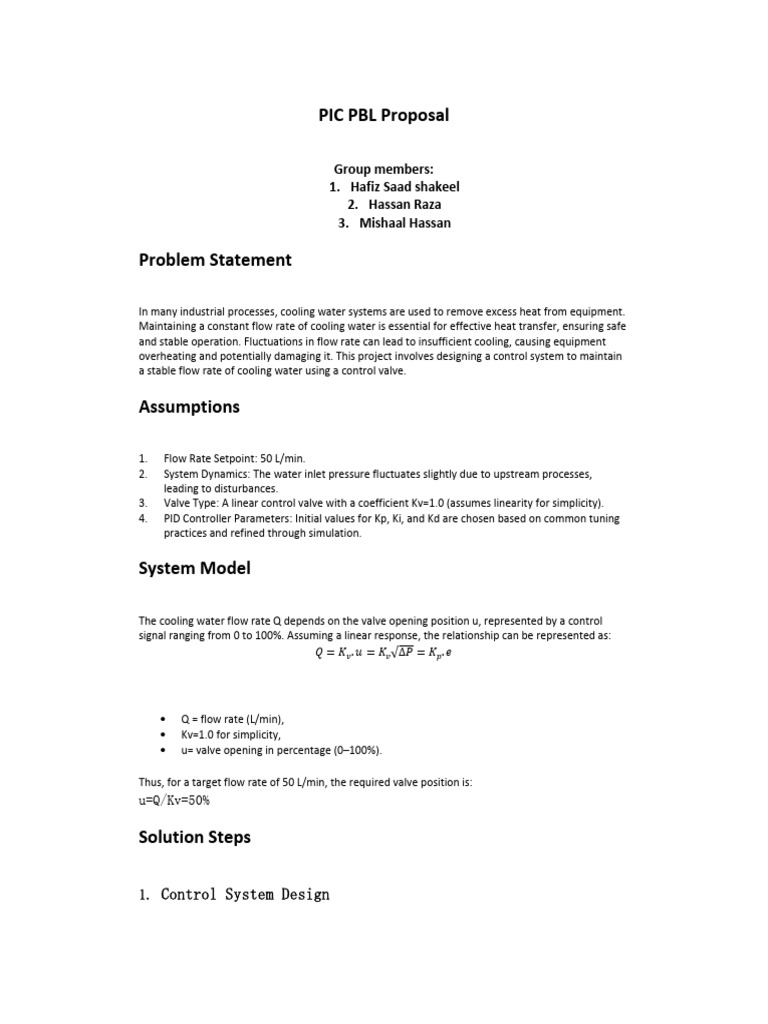 PIC PBL Proposal | PDF | Applied Mathematics | Mechanical Engineering