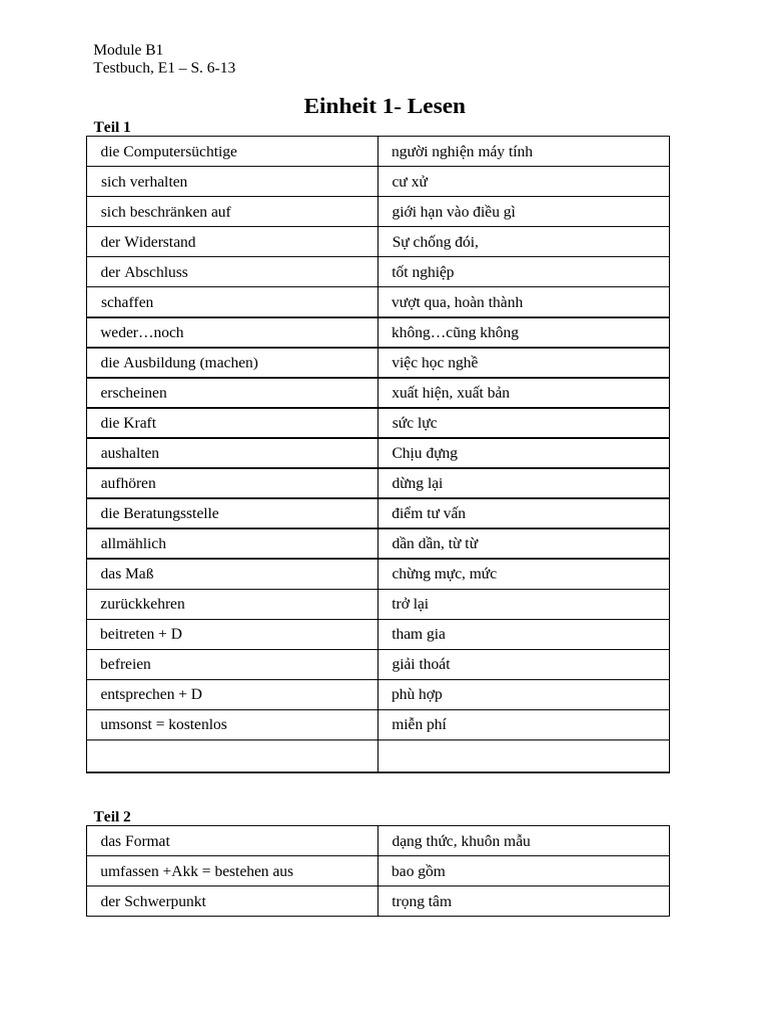 E1 - Module B1 | PDF
