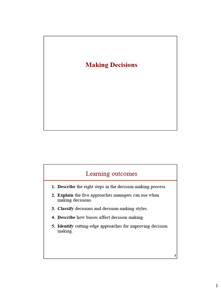 Decision-Making Process Explained | PDF | Decision Making | Machine ...