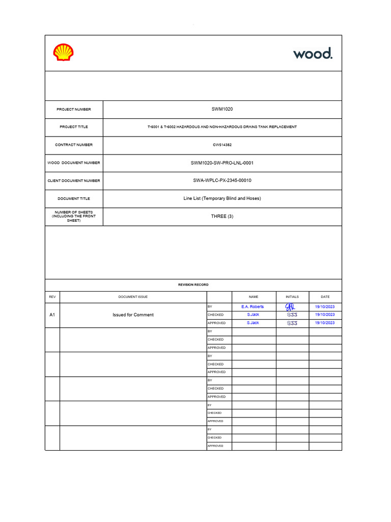 Line List for Tank Replacement Project | PDF | Chemical Engineering ...