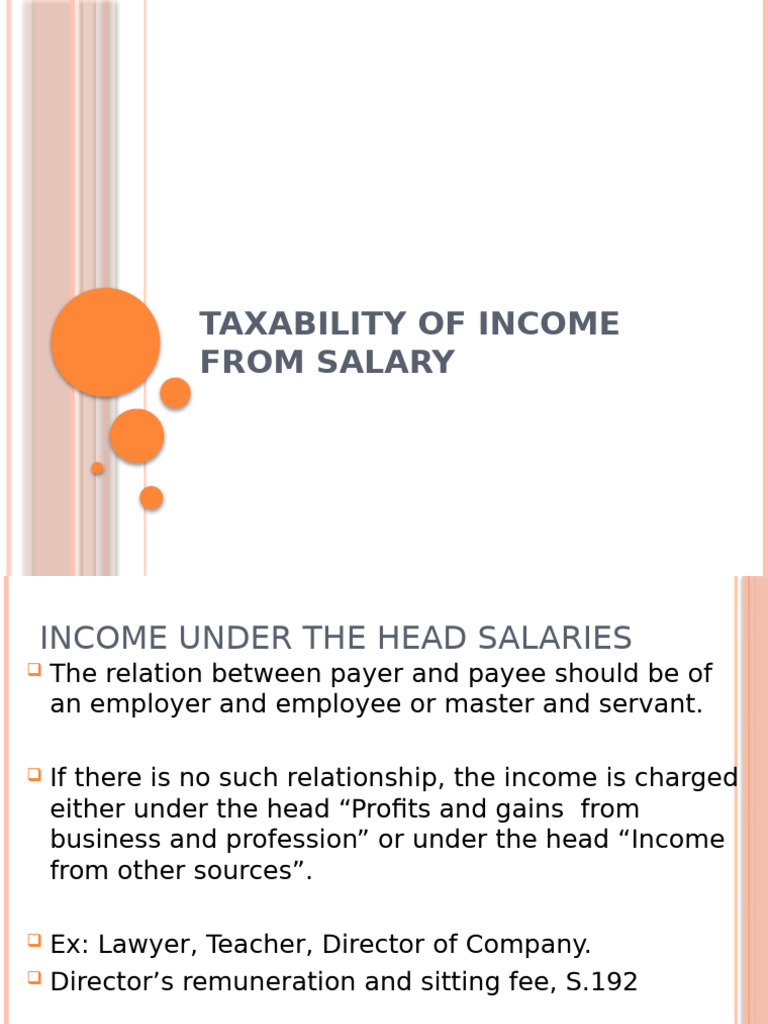 Taxability of Salary Income Explained | PDF | Salary | Employee Benefits