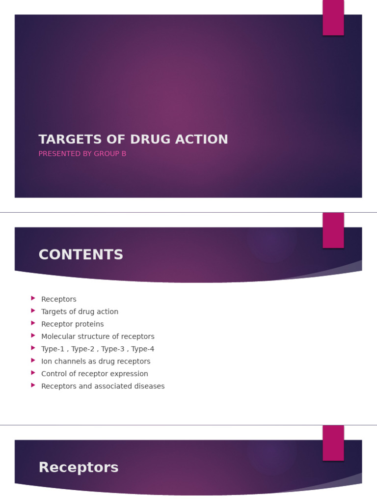 Targets of Drug Action | PDF | Signal Transduction | Cell Signaling