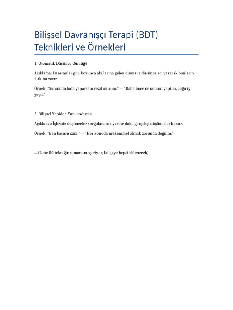 BDT Teknikleri | PDF
