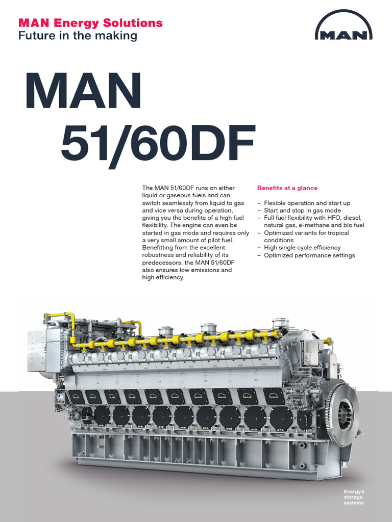 MAN 51/60DF Engine Overview | PDF | Engines | Fuels