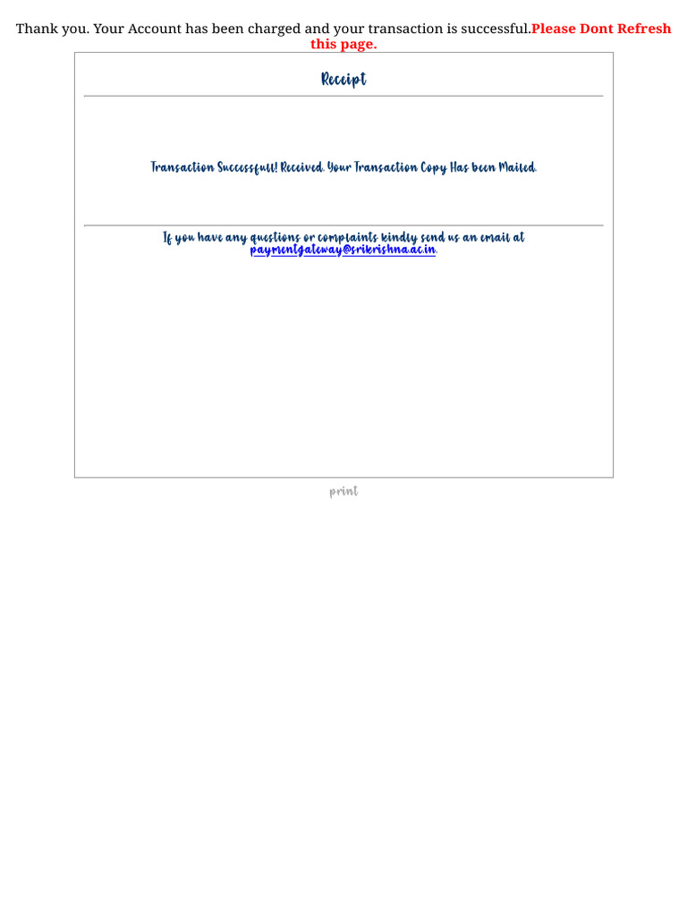 Successful Transaction Receipt Notification | PDF