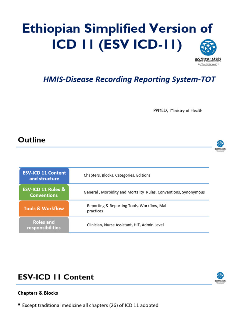 ESV ICD-11 Overview for Ethiopia | PDF | Medical Diagnosis | Medicine