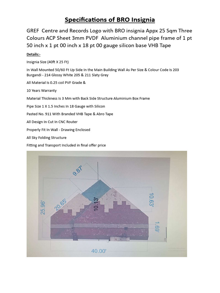 BRO Insignia Specifications and Details | PDF