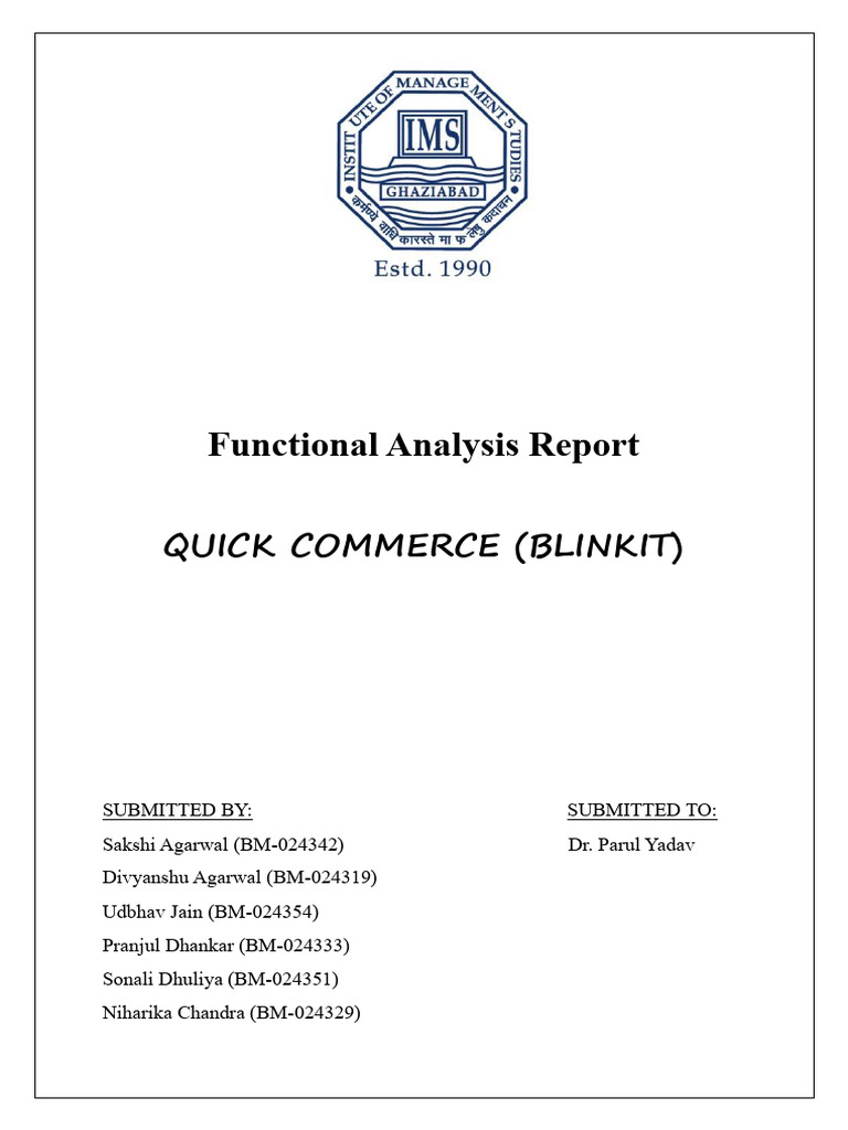 Blinkit: Functional Analysis Report | PDF | Cloud Computing | Business ...