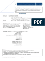 International Financial Support Form: Instructions