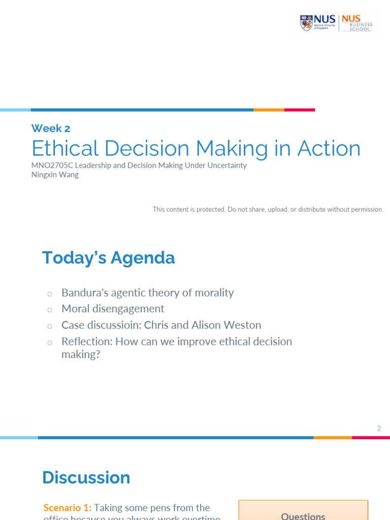Ethical Decision Making and Disengagement | PDF | Social Psychology