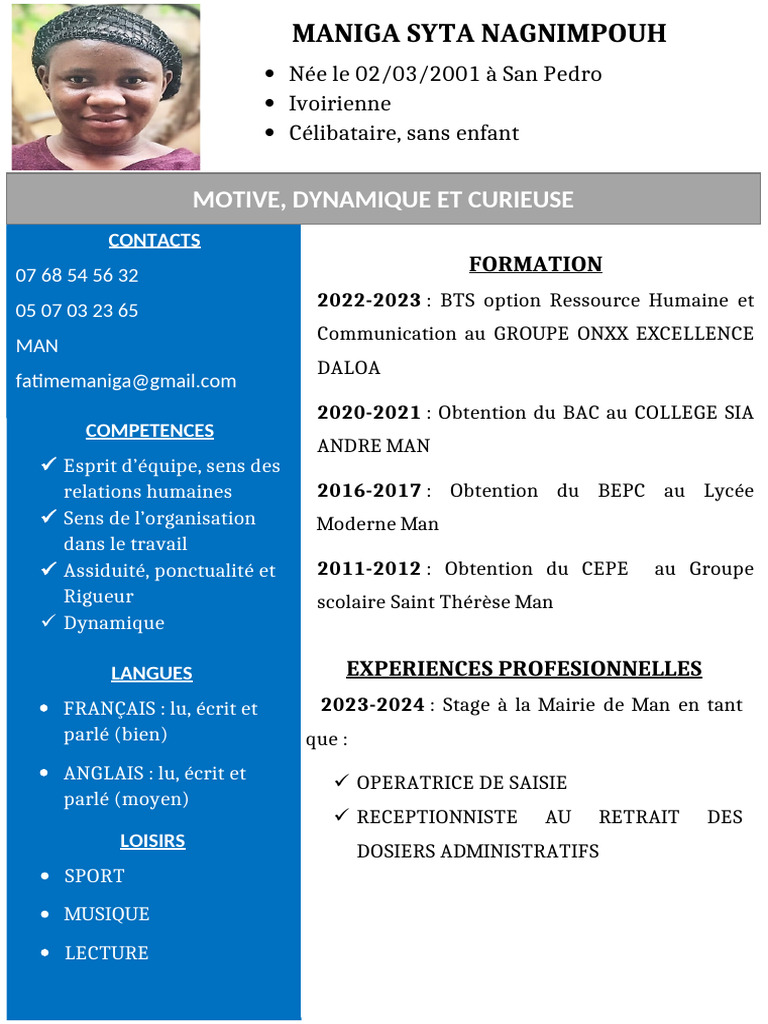 Profil de Syta Maniga Nagnimpouh | PDF